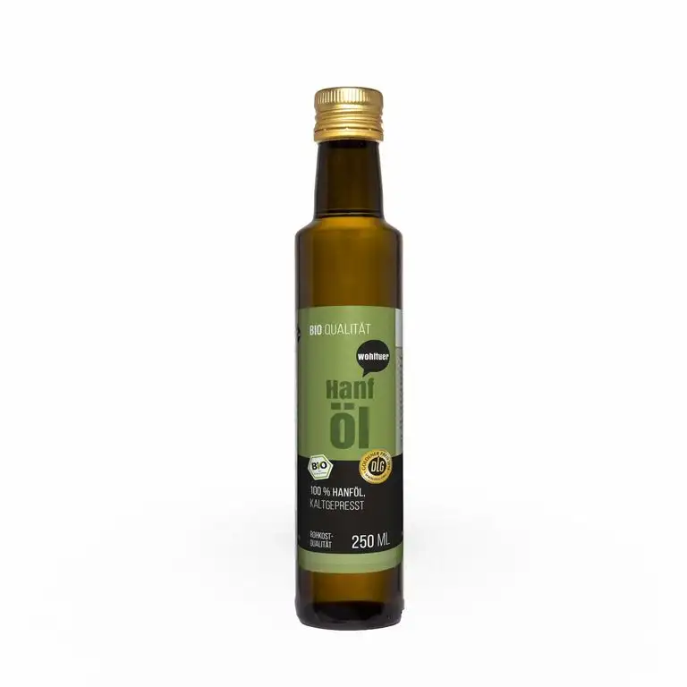 Wohltuer Hanföl kaltgepresst 250ml aus kontrolliert biologischem Anbau (Österreich)