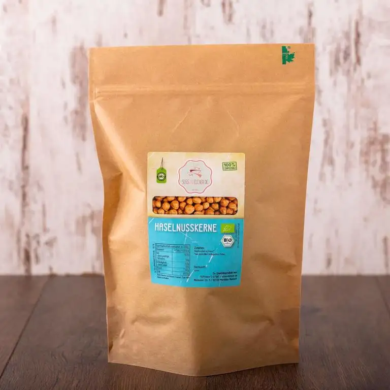 süssundclever.de® Bio Haselnusskerne | 1 kg | 100% naturbelassen| Premium Qualität | plastikfrei und ökologisch-nachhaltig abgepackt
