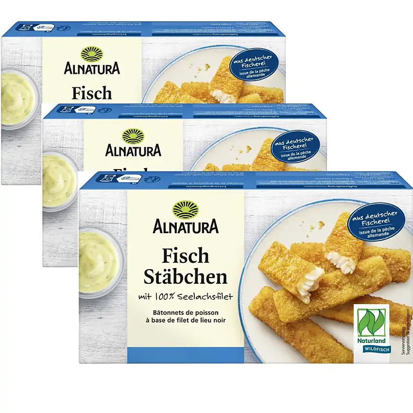 Alnatura Fischstäbchen 250 Gramm x 3 STÜCK [Frischegarantie]