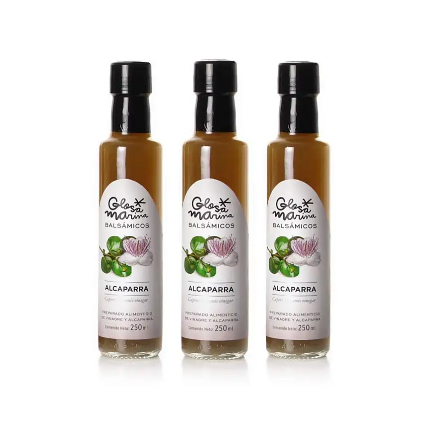GLOSA MARINA 3er Paket *ALCAPARRA* Crema Balsámica de Alcaparra - Balsamico Gourmet Essig Creme Kapern (3 x 250ml)