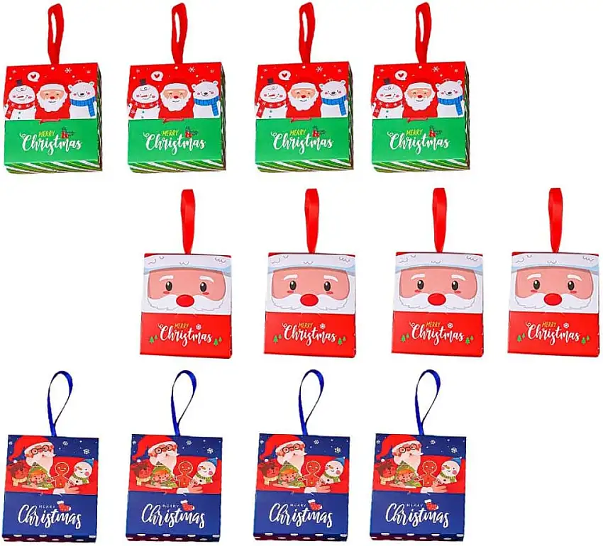 Gogogmee 12 Stücke Tasche Urlaub Schokolade Behandelt Haushalt Geschenk Ing Goodie Tragbare Beutel Behälter Kekshalter Schneemann Gefälligkeiten Mit Für Weihnachtsmann Schneemänner