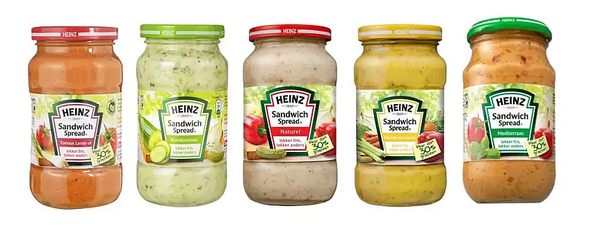 Vorteilset Heinz Sandwich Spread verschiedne Sorten Gemüse Aufstrich 1,65 Kg