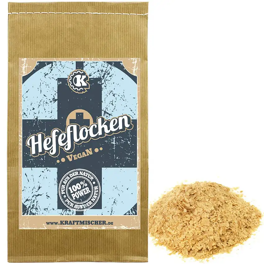 Edel Hefeflocken 500g - Vegan - Auf Basis von Melasse - Glutenfrei - Laktosefrei
