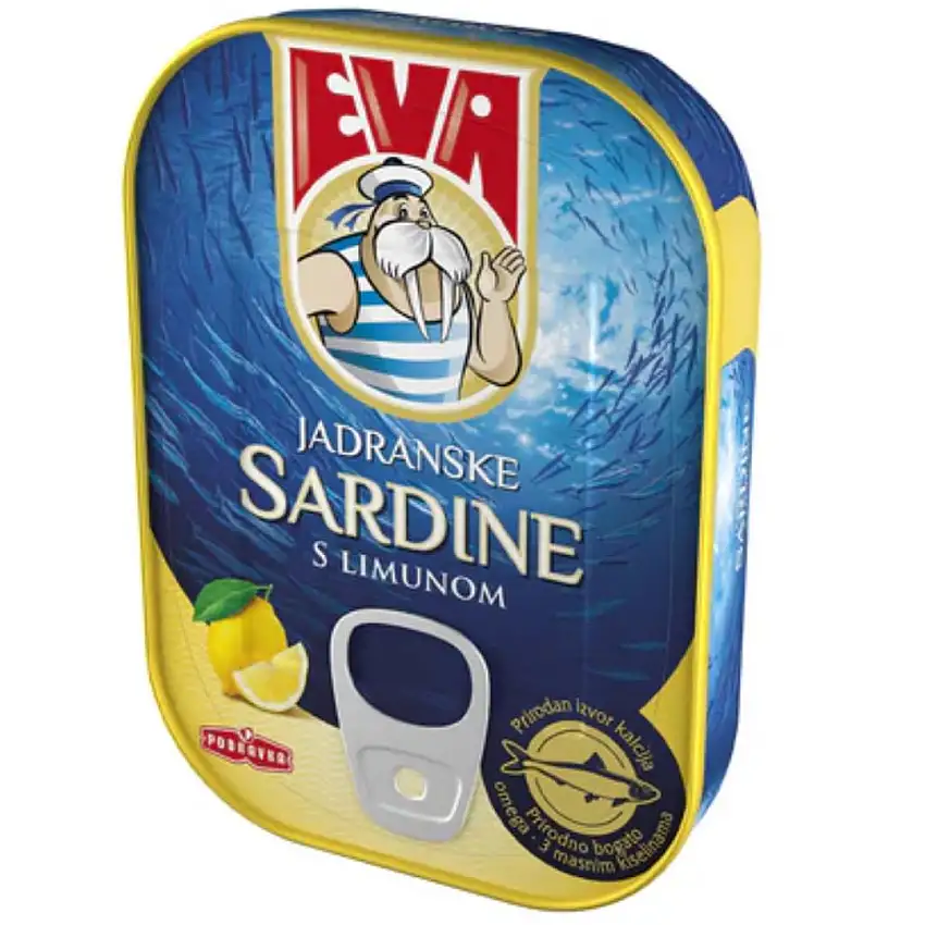 EVA Adriatische Sardinen mit Zitrone 115 Gramm Konserve