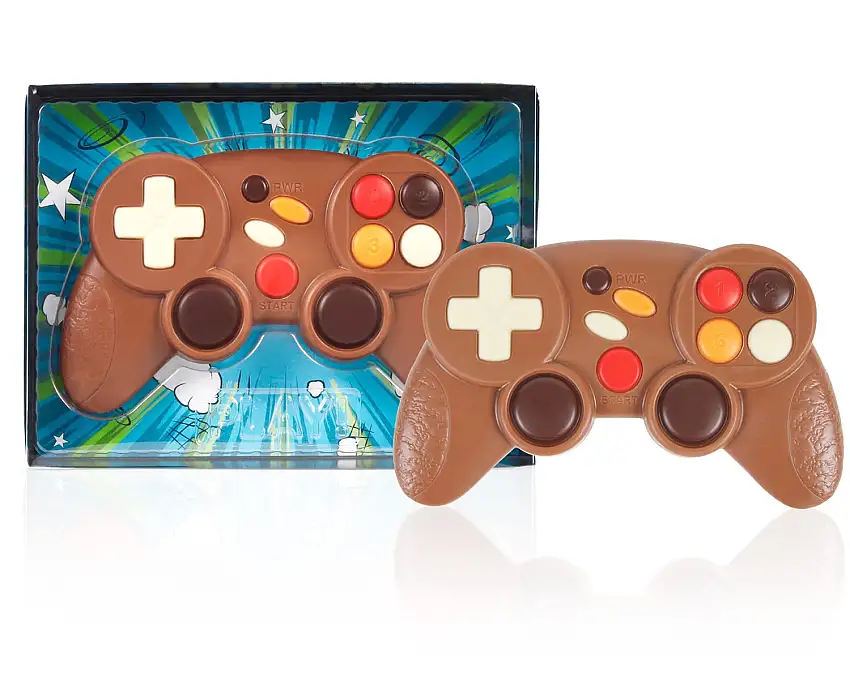 Kaffeehaus Diamant Schoko Game Controller – Spielcontroller aus Schokolade – Geschenkidee für Kinder, Erwachsene - alle Gaming Fans – Geschenk für Gamer zum Vernaschen