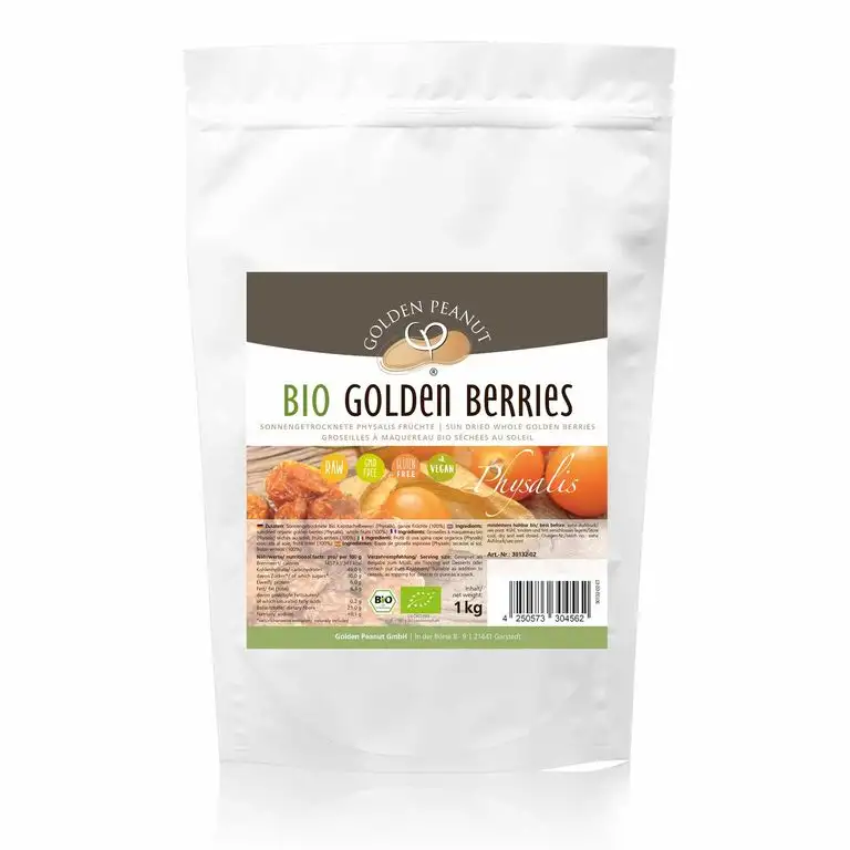 Bio Physalis ganze Beeren getrocknet 1 kg Beutel Kapstachelbeere Golden Berrie