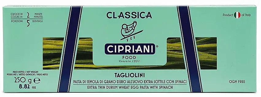 Cipriani - Tagliolini Bandnudeln mit Spinat - 250g