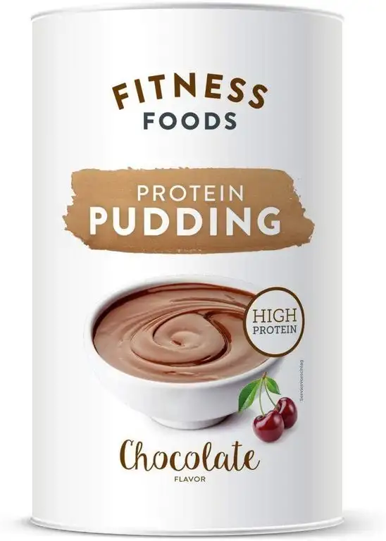 FITNESS FOODS Protein Pudding Chocolate - Über 40g Eiweiß pro Portion - Nur 235 Kcal - 1 x 325g