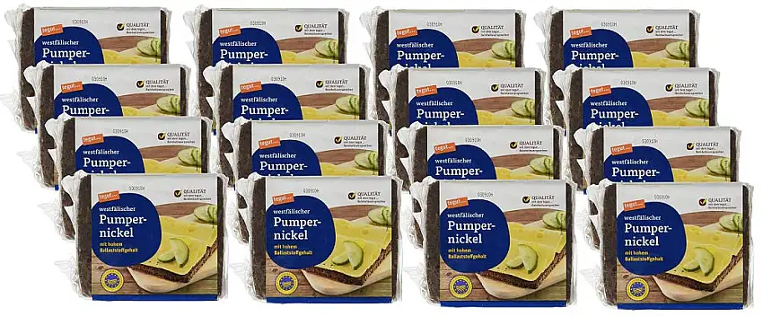 tegut... Westfälischer Pumpernickel, 12er Pack (12 x 500 g)