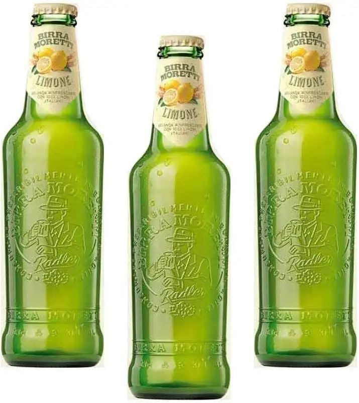 Birra Moretti Italienisches Bier mit Limonen-Geschmack. 3 x 0,33 Liter.