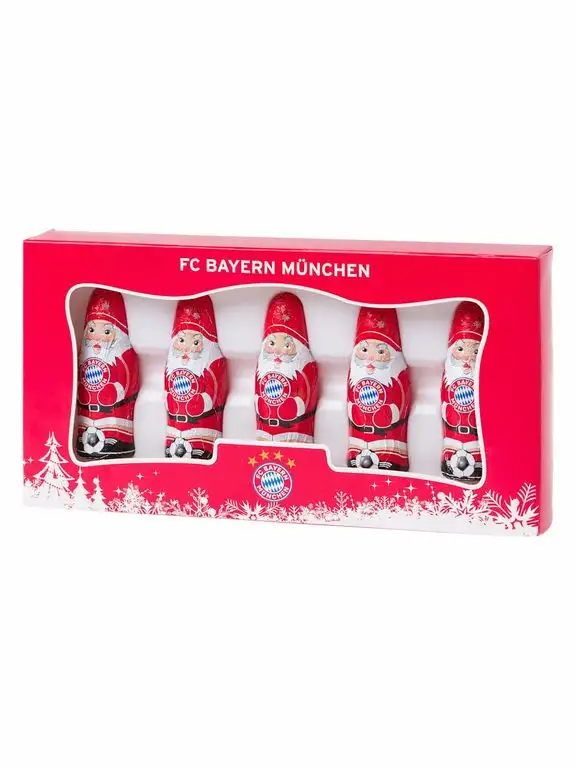 Unbekannt FC Bayern München Mini Schoko-Weihnachtsmann 5er Set
