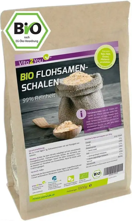 Flohsamenschalen Bio 99% Reinheit 1000g - Laborgeprüft - 100% Bio Anbau - 1kg indische Flohsamen Schalen - Premium Qualität