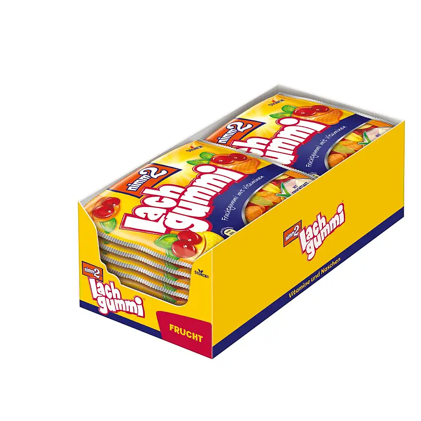 nimm2 Lachgummi – 18 x 200g – Fruchtgummi mit Fruchtsaft und Vitaminen