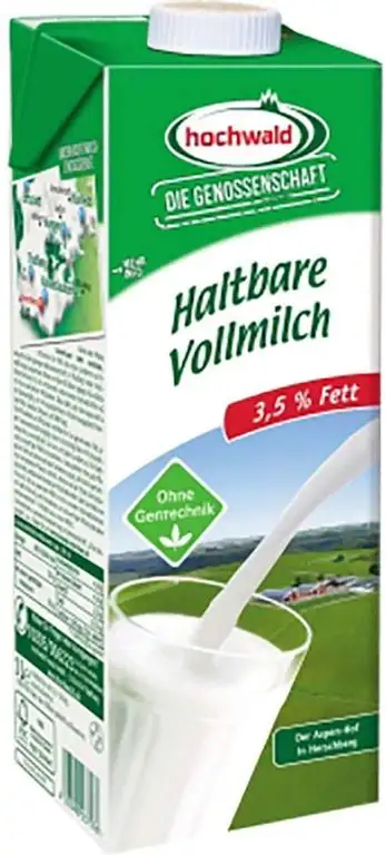 Hochwald 3872KT H-Milch Vollmilch 3,5 % Tetra Pak® 12 x 1 Liter