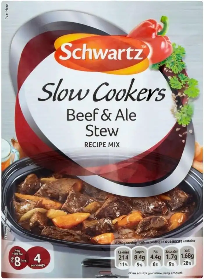 Schwartz Raclettgeräte Beef & Ale Stew Rezept Mix (43g) - Packung mit 6