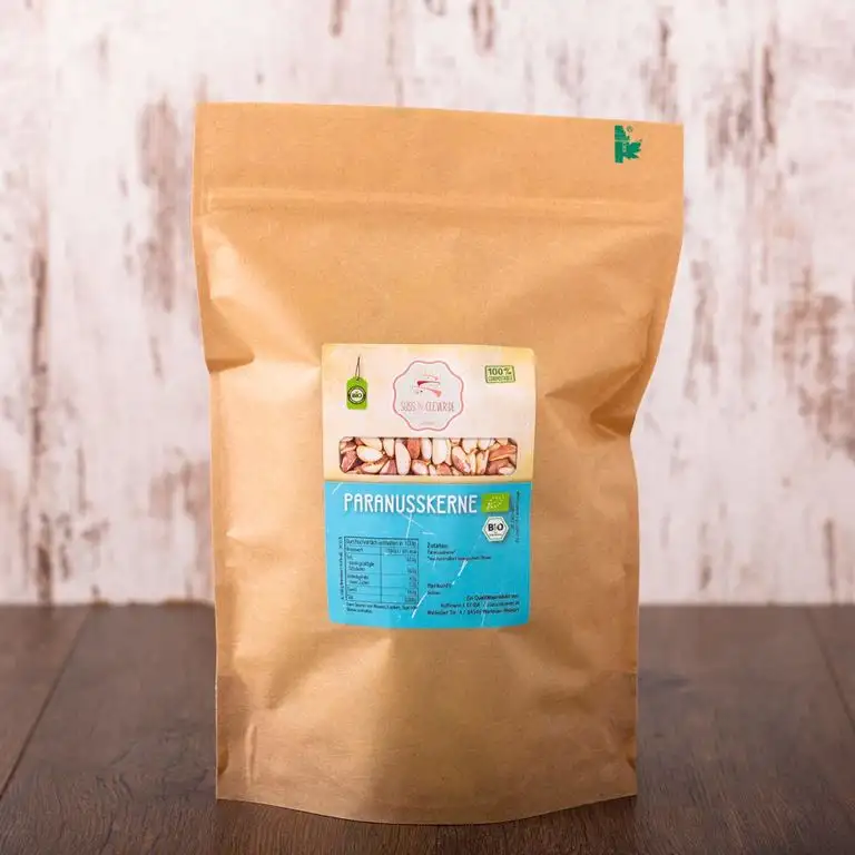süssundclever.de® Paranusskerne Bio | 500g | Paranüsse | Premium Qualität: hochwertiges Naturprodukt | plastikfrei abgepackt in ökologisch-nachhaltiger Bio-Verpackung