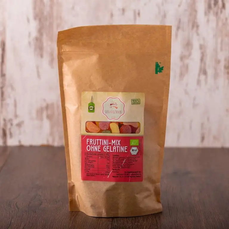 süssundclever.de® Bio Fruchtgummi Mix | gezuckert | vegan | 500 g | Premium Qualität: hochwertiges Naturprodukt | plastikfrei abgepackt in ökologisch-nachhaltiger Bio-Verpackung