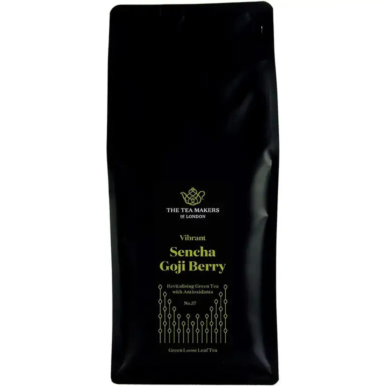 The Tea Makers of London Sencha Gojibeeren Granatapfel Tee 250g von prämiertem Teeshop Geschenkidee für Freundin