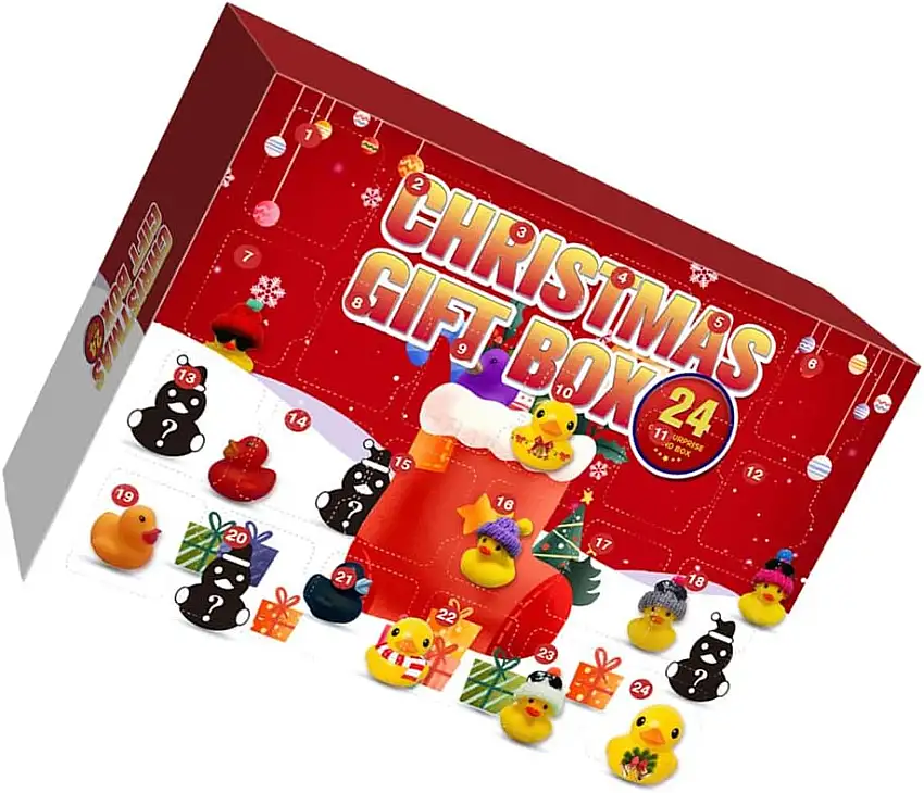 AMZLORD 2 Stück 24-Tage-Countdown-Kalender mit 24 Enten, Weihnachts-Countdown-Adventskalender, süßes Festival-Thema für Kinder, Jungen, Mädchen, Kleinkinder