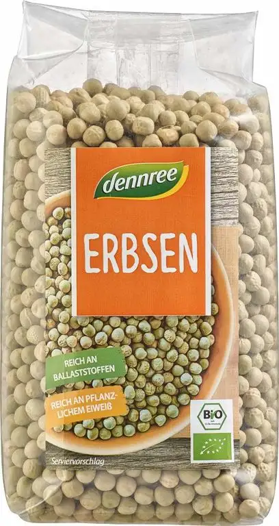 dennree Grüne Erbsen, ganz (500 g) - Bio