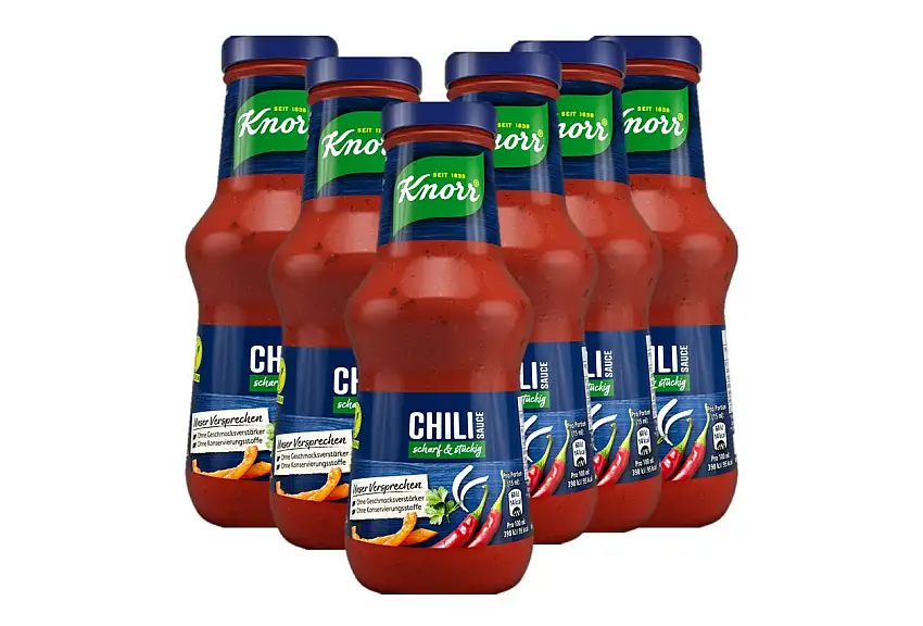 Knorr Sauce Chili würzige Grillsauce mit scharfem Geschmack, 6 x 250 ml