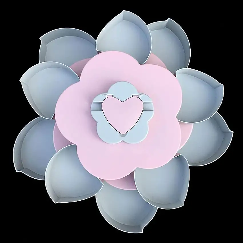 Obstkörbe Rotierender Blütenblatt Candy Box Kunststoff Snack Tray Case Nut Aufbewahrungsbox Rotation Getrocknete Fruchtplatte Hochzeit Home Organizer Obstschale (Style : A)