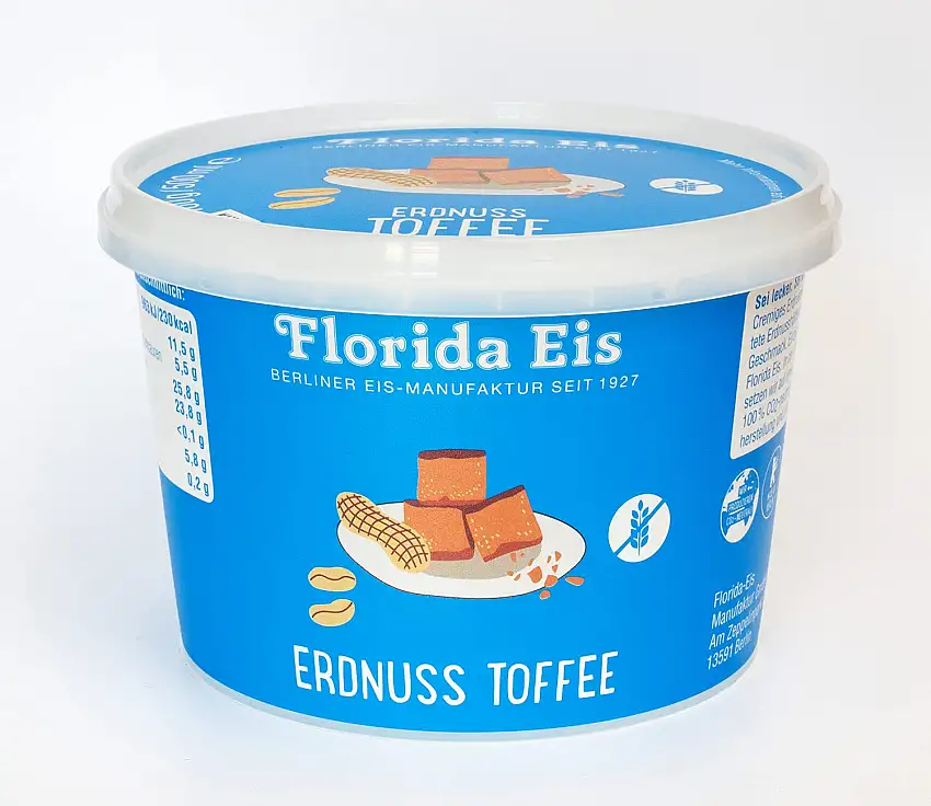 Eiscreme "Florida Eis" Erdnuss Toffee - Familienpackung - 500ml