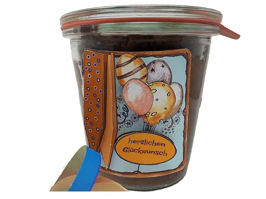 Geburtstagskuchen im Glas "Schokolade Vegan" (1017) im 280 Gramm / 580 ml WECK-Glas