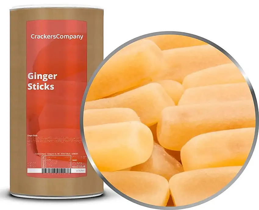 1 x 850g Ingwer Stäbchen Ingwer Fruchtsaftgummi mit echtem Ingwer Fruchtfleisch leicht scharf glutenfrei laktosefrei