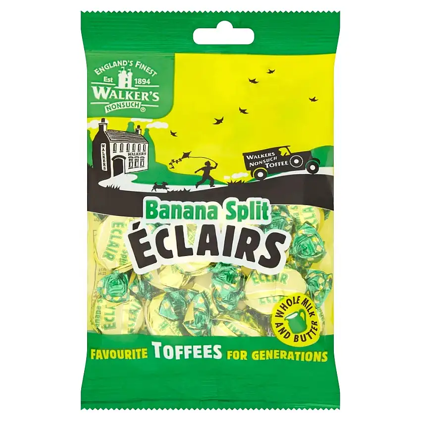 Walkers Nonsuch BANANA SPLIT Eclairs 150g - Toffees aus London
