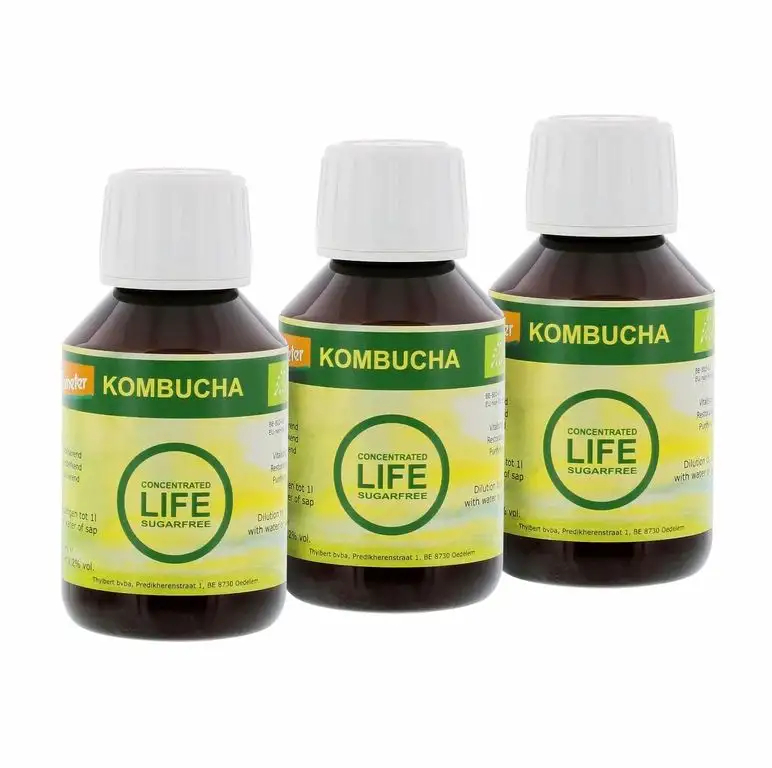 3 x 100 ml Flaschen Bio Kombucha Kultur Konzentrat Zuckerfrei, Macht: 3 Liter Kombucha Getränk, Sie können es sofort verwenden.