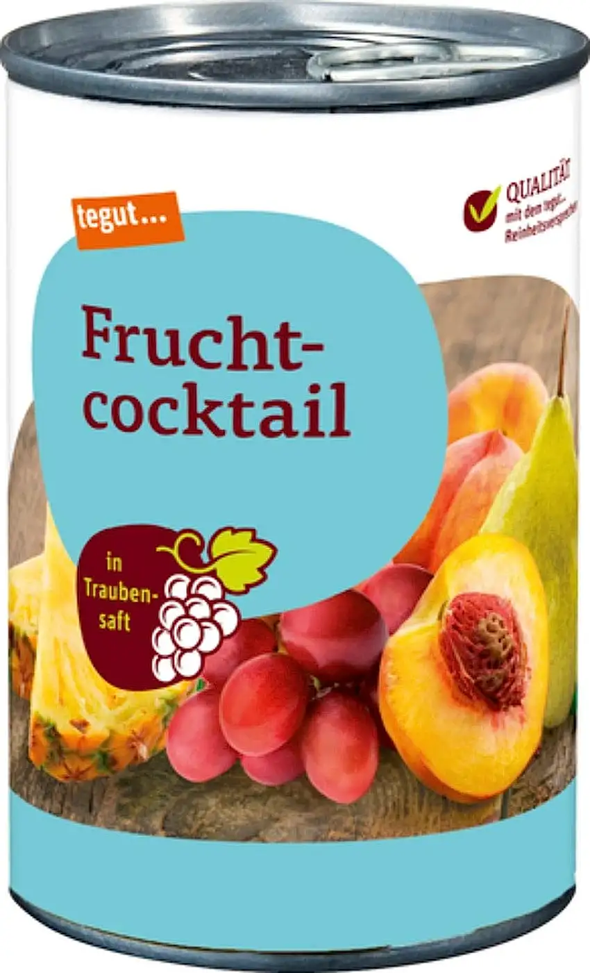 tegut... Fruchtcocktail in Saft, 1 x 425 g