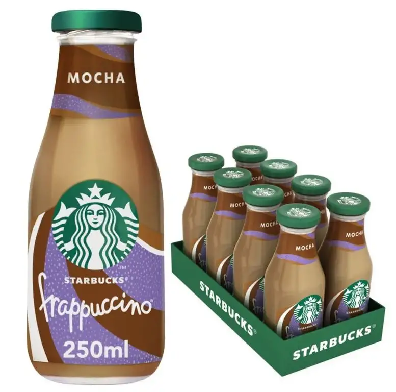 Starbucks Frappuccino Mocha Chocolate, Erfrischendes Milchmischgetränk mit Schokogeschmack zum Mitnehmen, 8er Pack (8 x 250 ml)