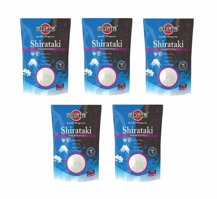 MIYATA - Shirataki Konjak Spaghetti Form - 5er-Pack - 5 x 270g / ATG 200g