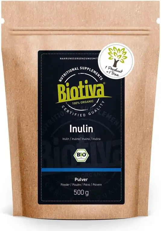 Inulin Pulver Bio - 500g Agavenpulver mit 90% Ballaststoffgehalt - Präbiotikum - abgefüllt und kontrolliert in Deutschland (DE-ÖKO-005) - 100% vegan
