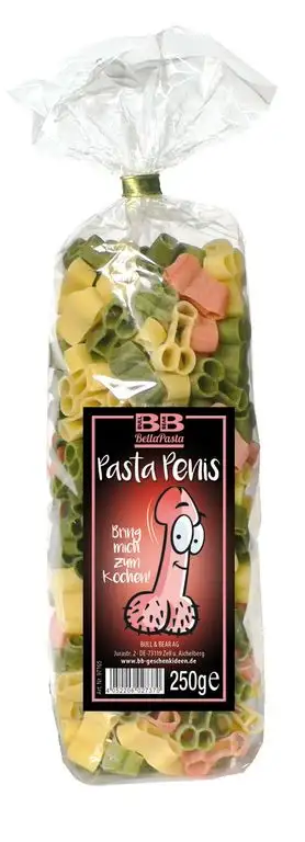 Bunte Erotik-Nudeln "Pasta Penis" - eine sexy Geschenkidee für Sie und Ihn