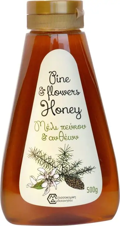 Pinien und Blüten Honig von Rhodos 500 Gramm PET-Drückflasche