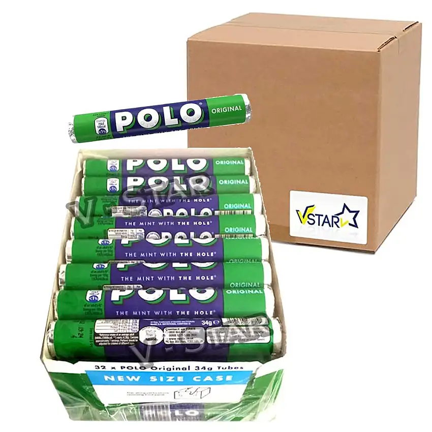 NEW NESTLE POLO MINTS BOX OF 32 ROLLS OF 34g TUBES (POLO ORIGINAL)