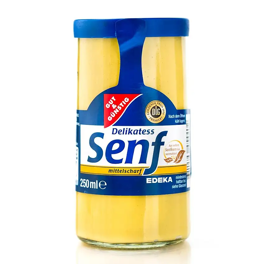 Gut & Günstig Delikatess Senf mittelscharf, 6er Pack (6 x 250ml)