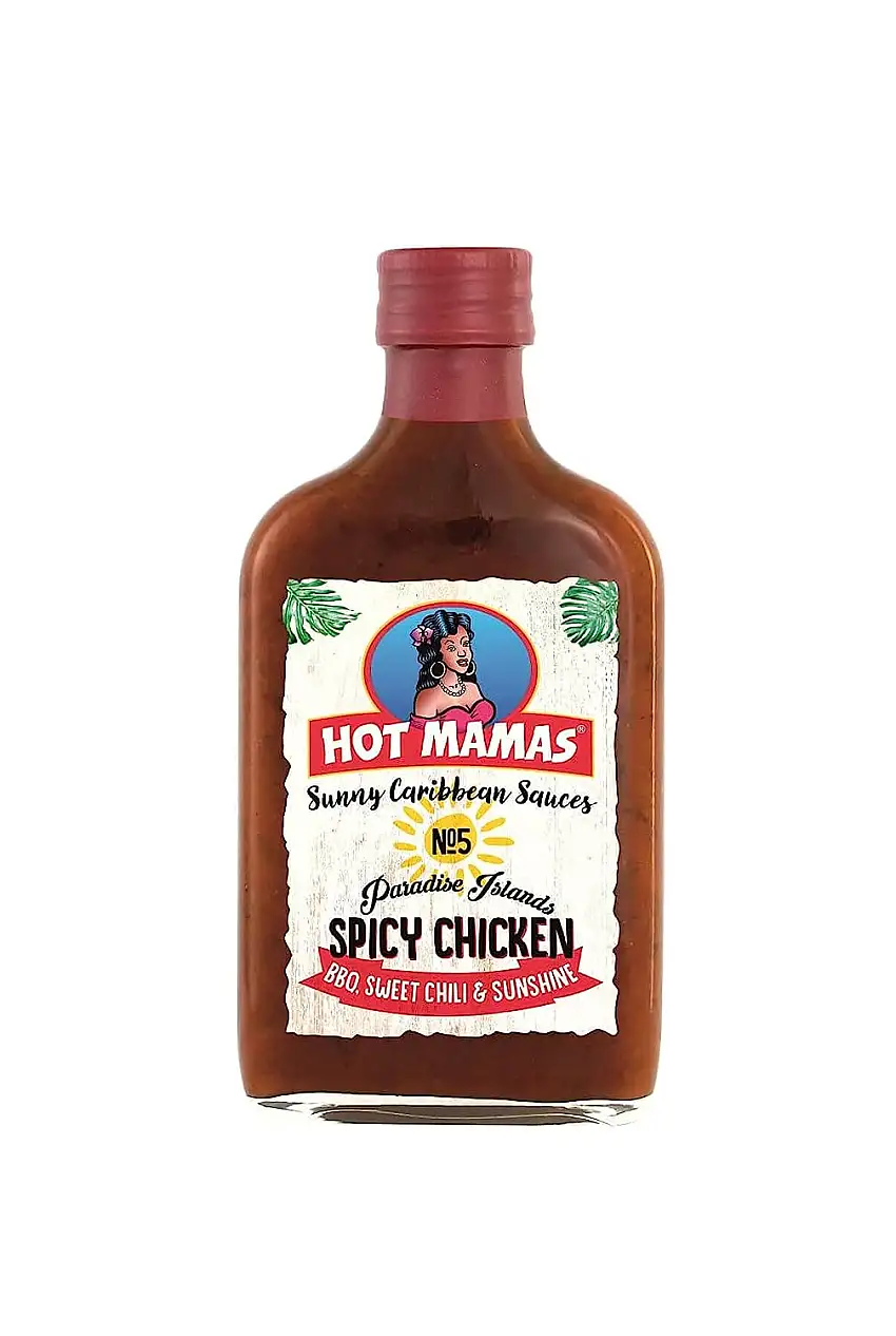 HOT MAMAS Sunny Caribbean Spicy Chicken BBQ Sauces Flasche 195ml