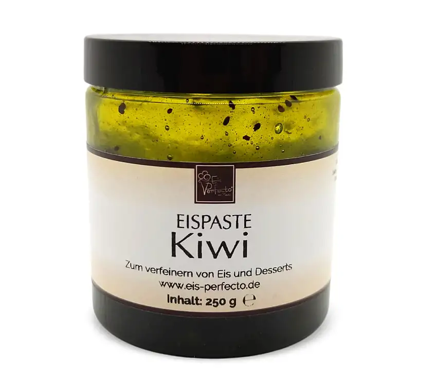 Kiwi-Eispaste für fruchtiges aromatisches Eis » Auch zum Verfeinern von leckerem Eis, Desserts, Getränke, Pralinen Torten und vielem mehr » Inhalt 250 g
