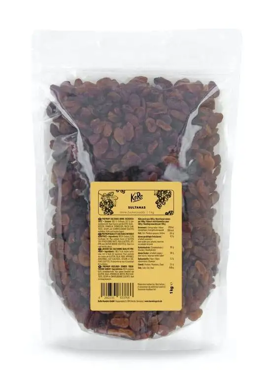 KoRo - Premium Sultanas 1 kg - Ungeschwefelte Trockenfrüchte in der Vorteilspackung