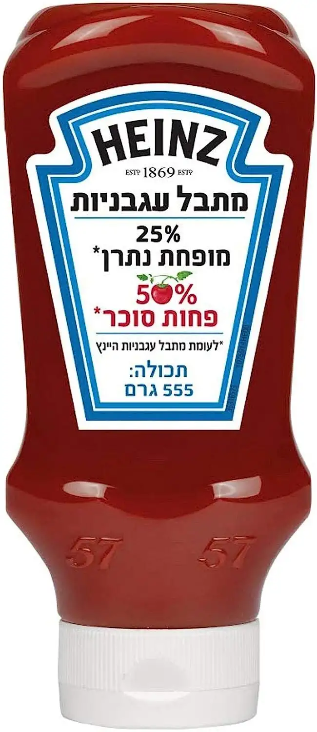 HEINZ Tomato Ketchup 50% Less Sugar No Artificial Colors No Preservatives Kosher 550g