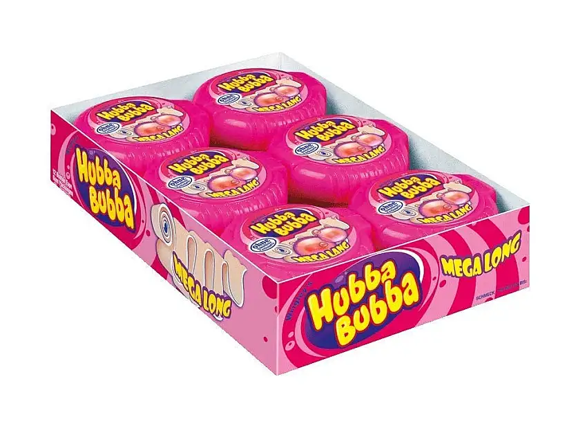 Hubba Bubba Kaugummi | Bubble Tape Fancy Fruit | Mega Lange Rolle | 12 Packungen (12 x 56 g)
