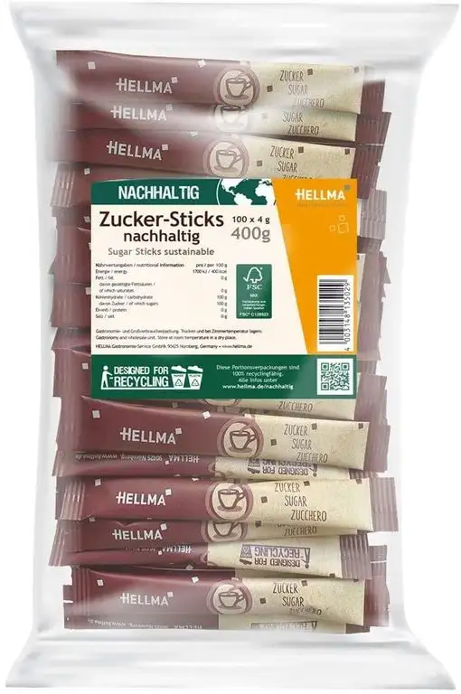 Zucker-Sticks nachhaltig - Beutel à 100 Stück