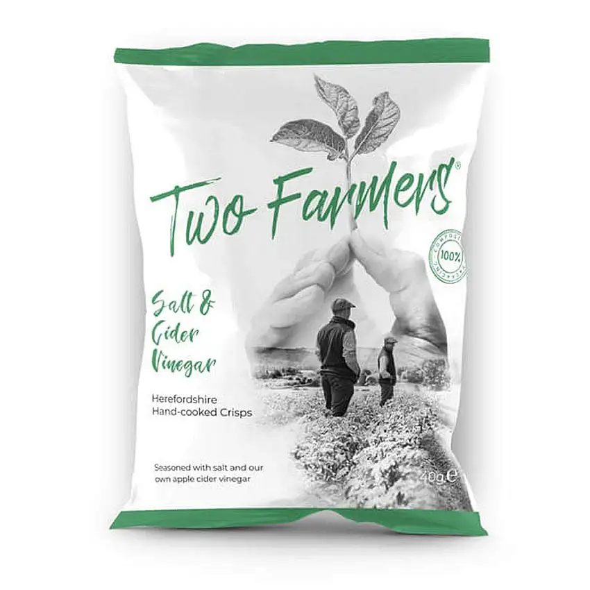 Two Farmers Natural Salt & Vinegar Crisps 40g x 6