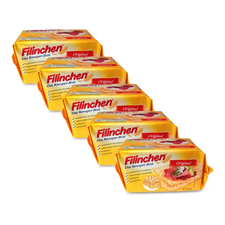 Filinchen Das Knusper-Brot Original, 5er Pack (5 x 75 g) zuckerarm und natriumarm