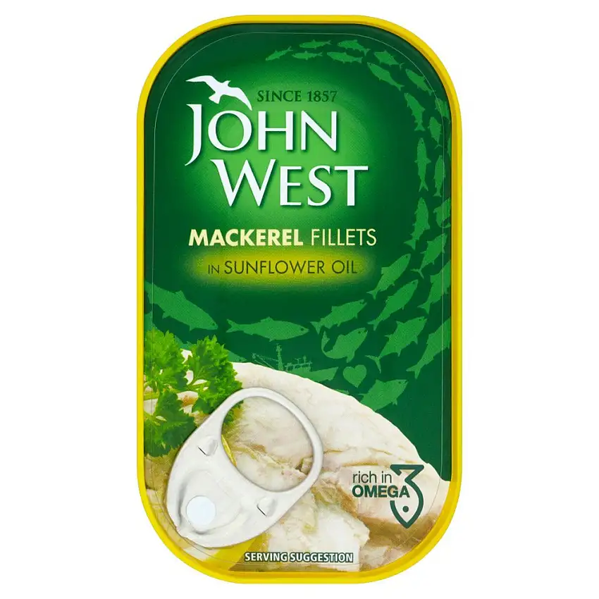 John West Makrele Fillets in Sonnenblumenöl, 10 x 125 g