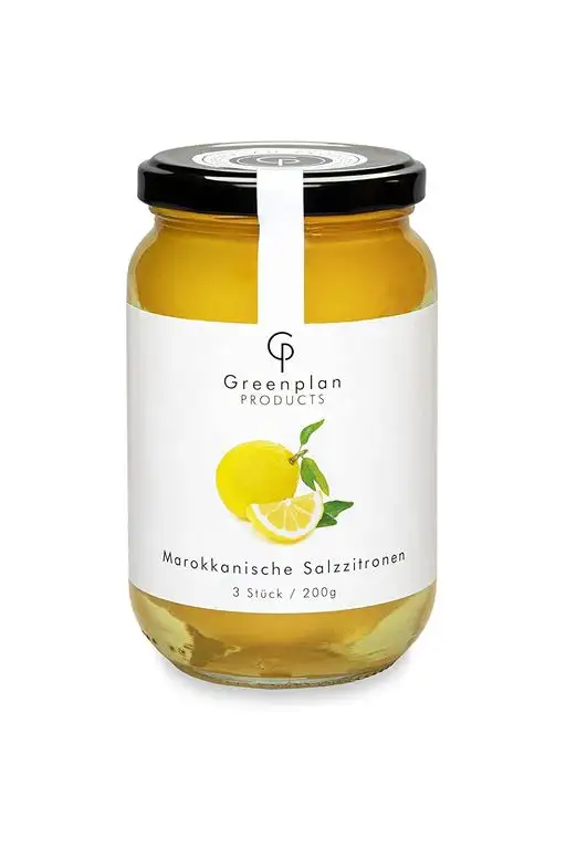 original marokkanische eingelegte Salzzitronen - ganze Salz-Zitronen 200g im Glas aus Marokko - Greenplan Products