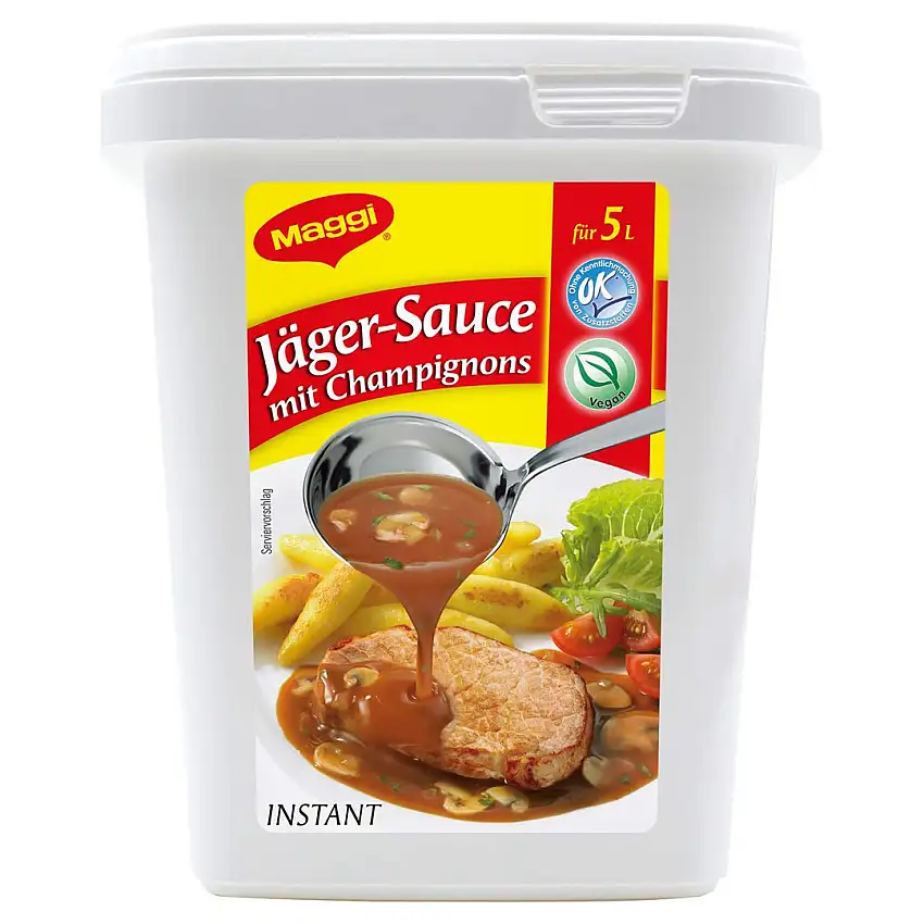 Maggi Jäger-Sauce mit Champignons, vegan, 1er Pack (1 x 600g Gastro Box)